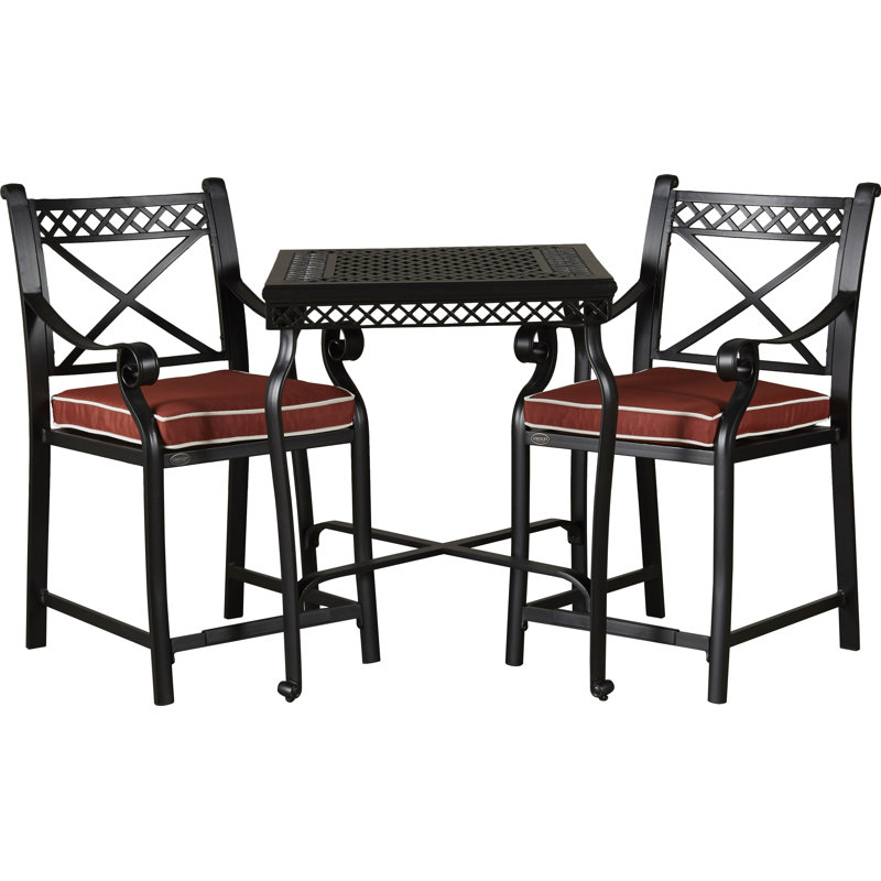 Fleur De Lis Living Nadine 2 Person Square Outdoor Dining Set with